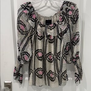 Cynthia Rowley Floral Patterned Blouse - Black, Pink, White